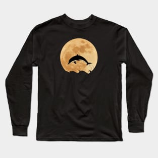 Dolphin in the Moon Long Sleeve T-Shirt